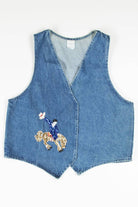 Bronco Riding Sequin Patch Denim Vest