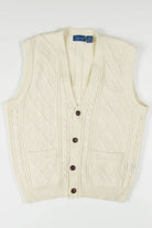 Cream Cable Knit Sweater Vest