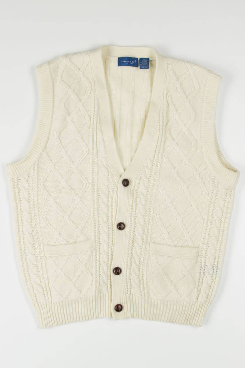 Cream Cable Knit Sweater Vest