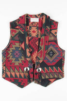 Burgundy Woven Blanket Vest