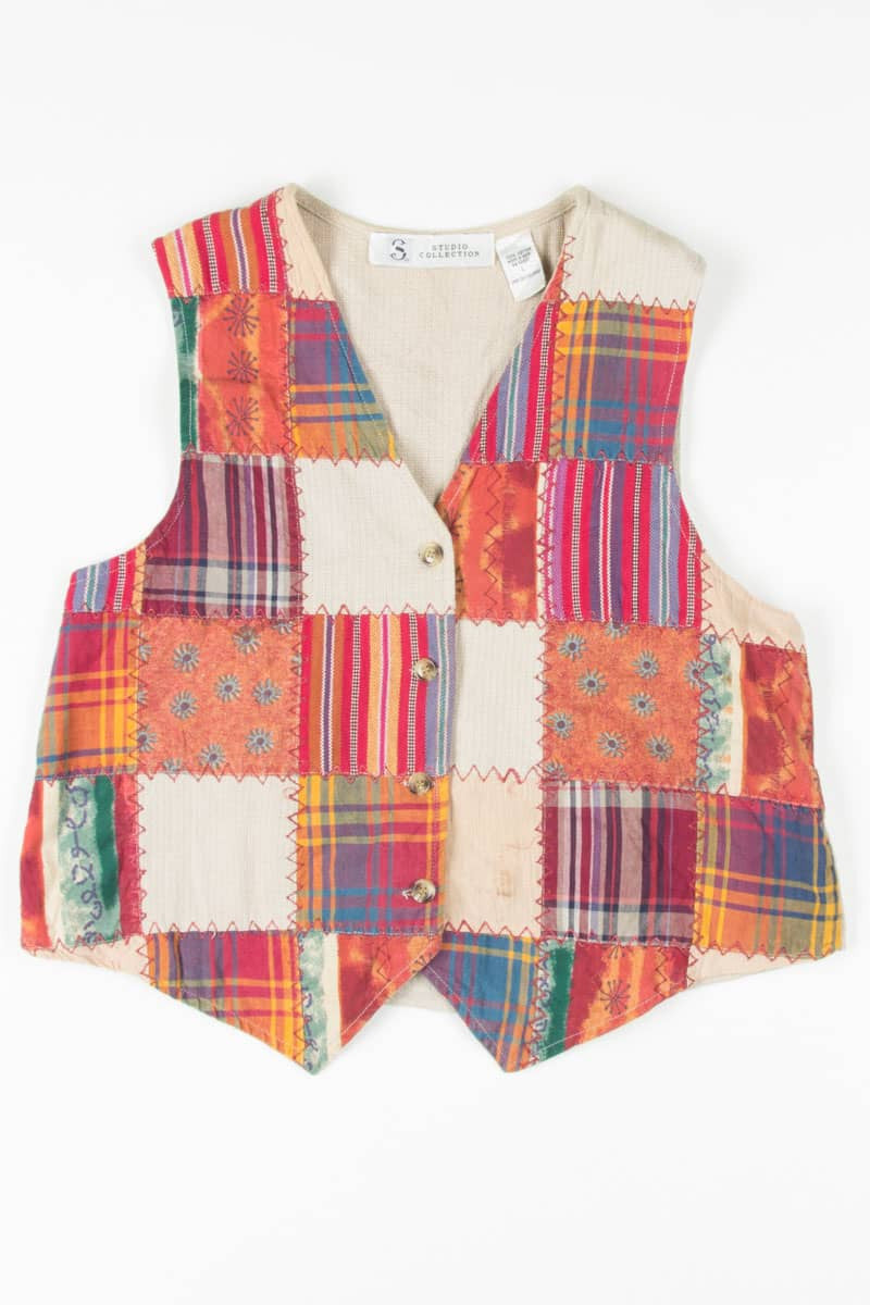 Linen Patchwork Vest