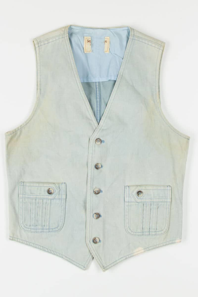 Stained Light Denim Vest