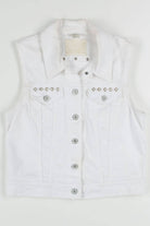 Levi White Studded Denim Vest