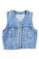 Acid Washed Denim Vest