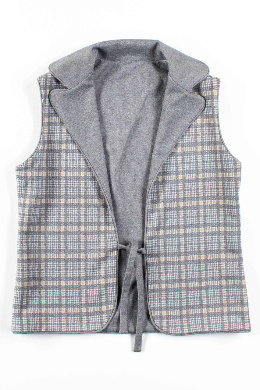 Grey Plaid Vest