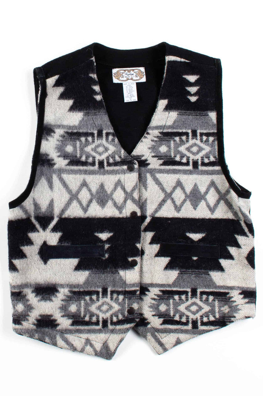 Black & White Southwestern Vest