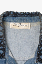 Vintage Y2k St. Joanna Black Lace Trimmed Denim Vest (2000s)