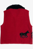 Vintage Lisa International Horses Applique Wool Vest (1990s)