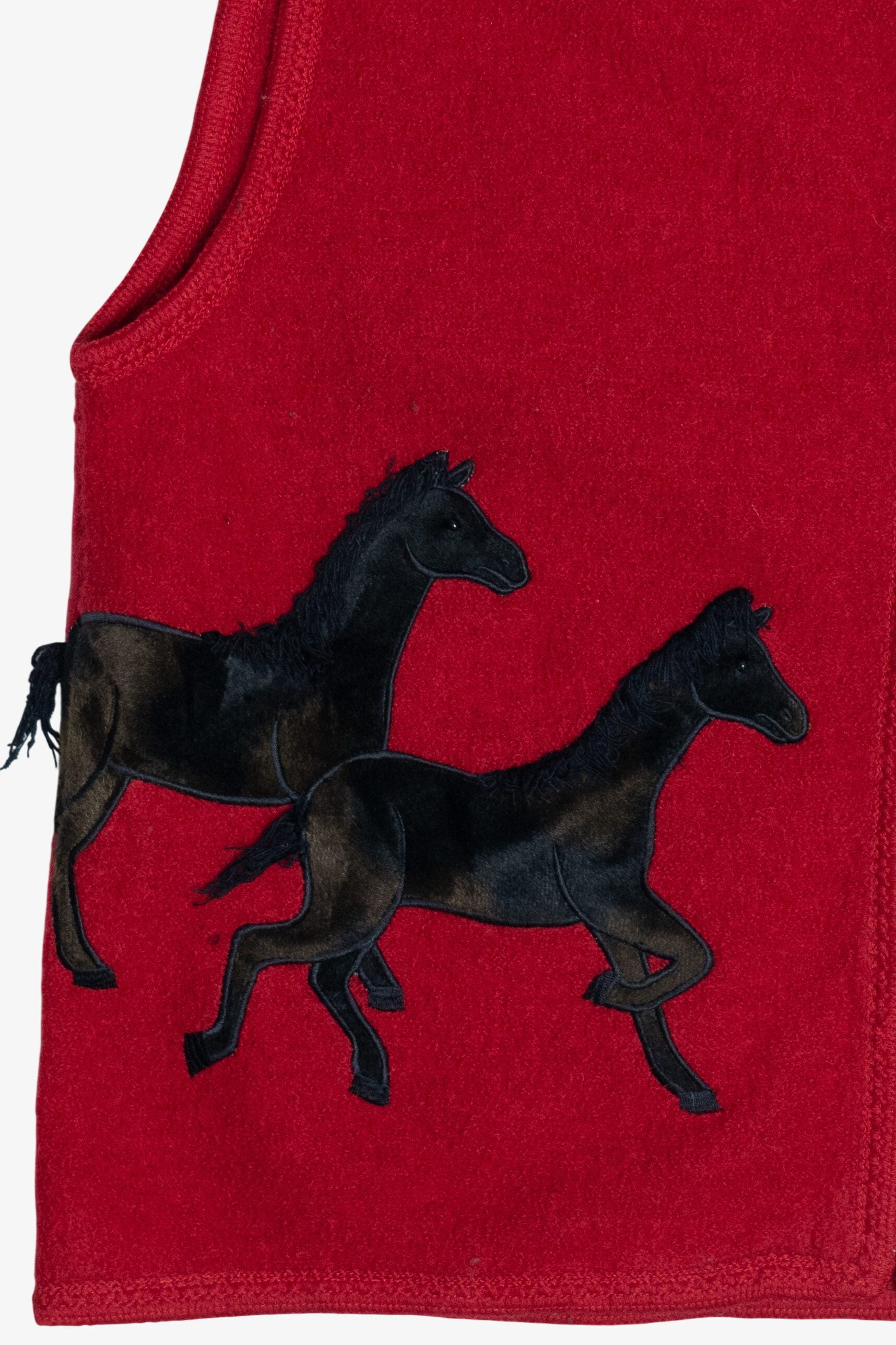 Vintage Lisa International Horses Applique Wool Vest (1990s)