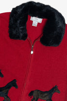 Vintage Lisa International Horses Applique Wool Vest (1990s)