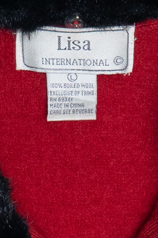 Vintage Lisa International Horses Applique Wool Vest (1990s)