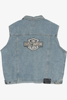 Vintage Harley Davidson Back Patch Denim Vest (1990s)