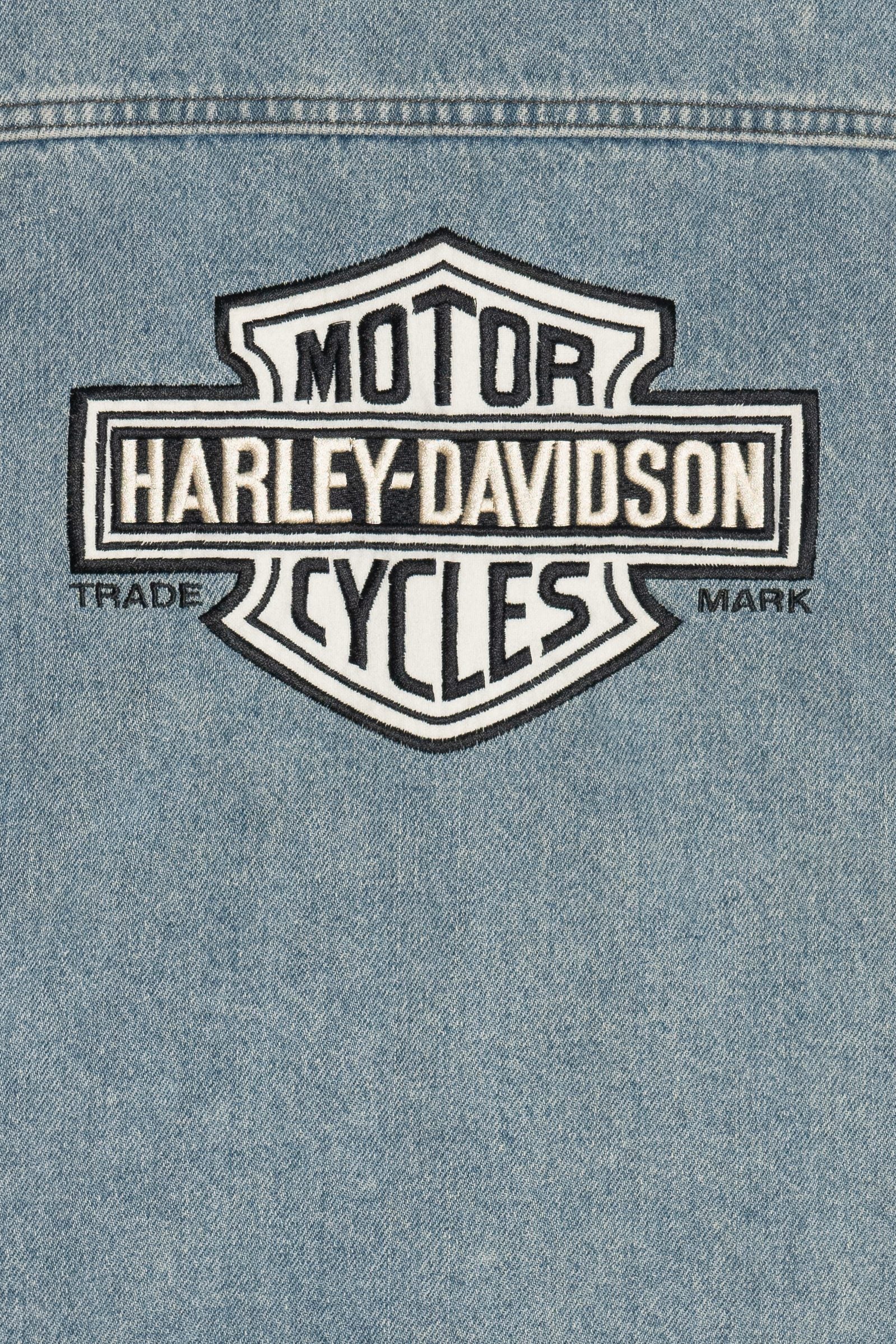 Vintage Harley Davidson Back Patch Denim Vest (1990s)