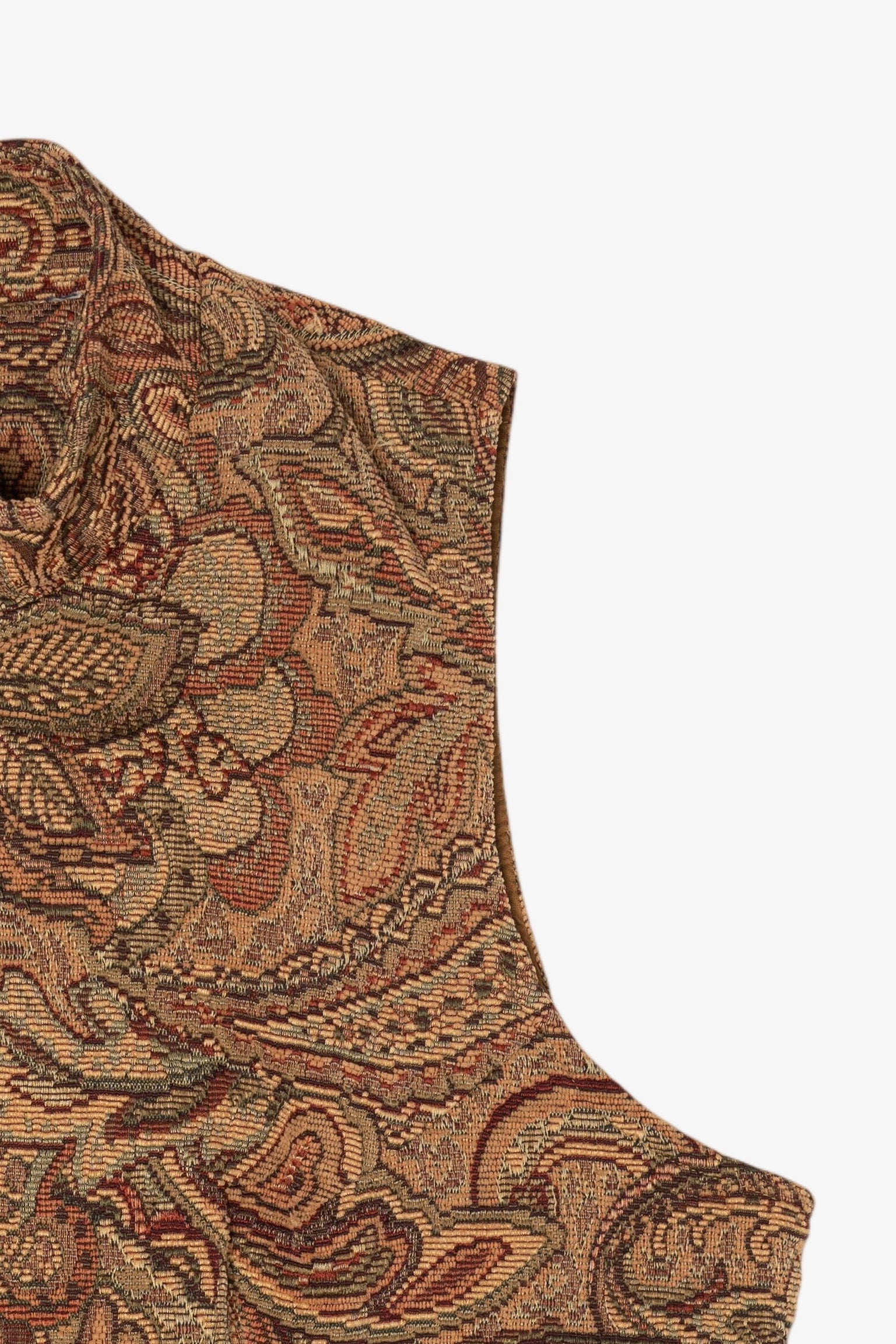 Vintage Brown Paisley Tapestry Vest (1990s)
