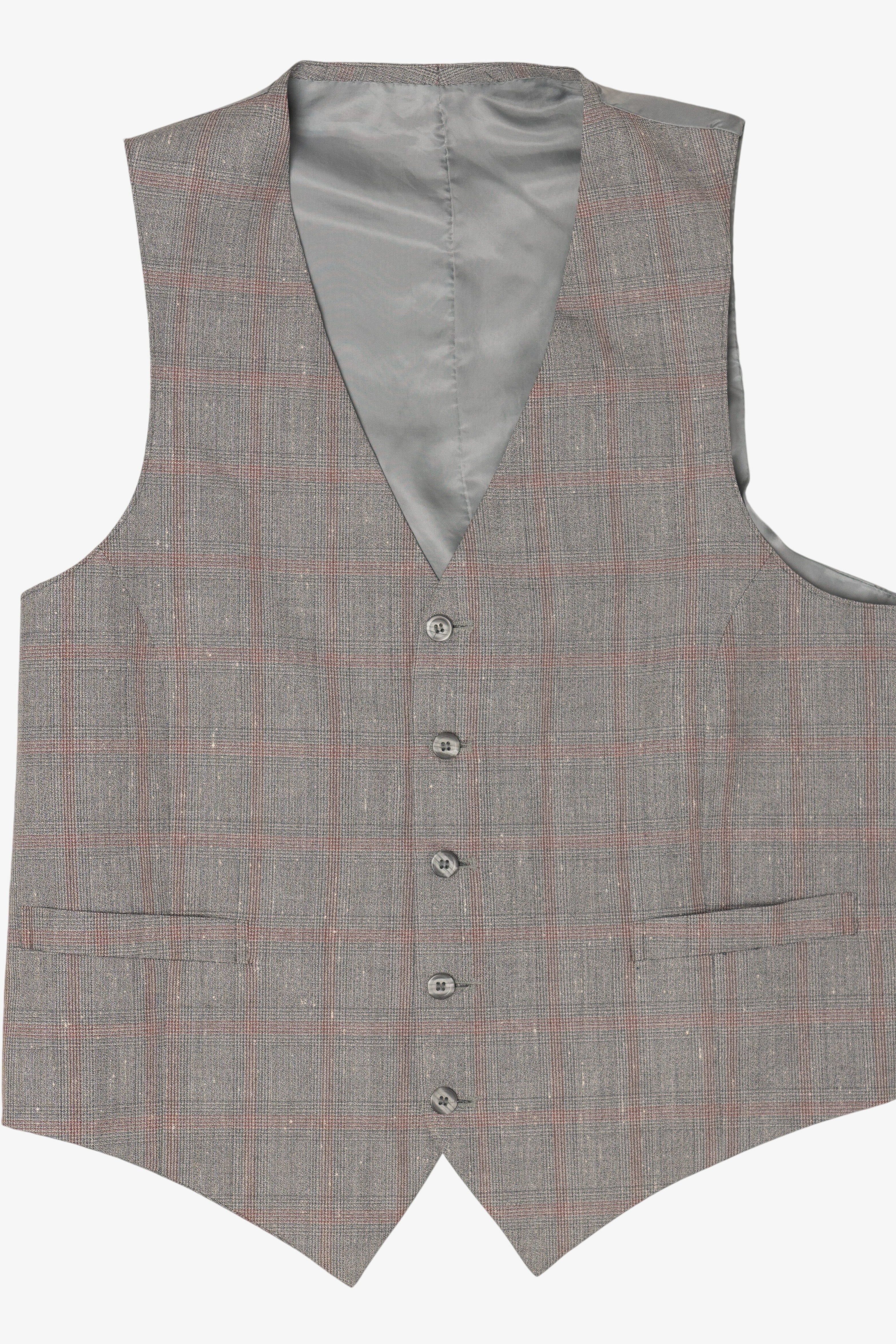 Vintage Gray Checkered Vest (1970s)