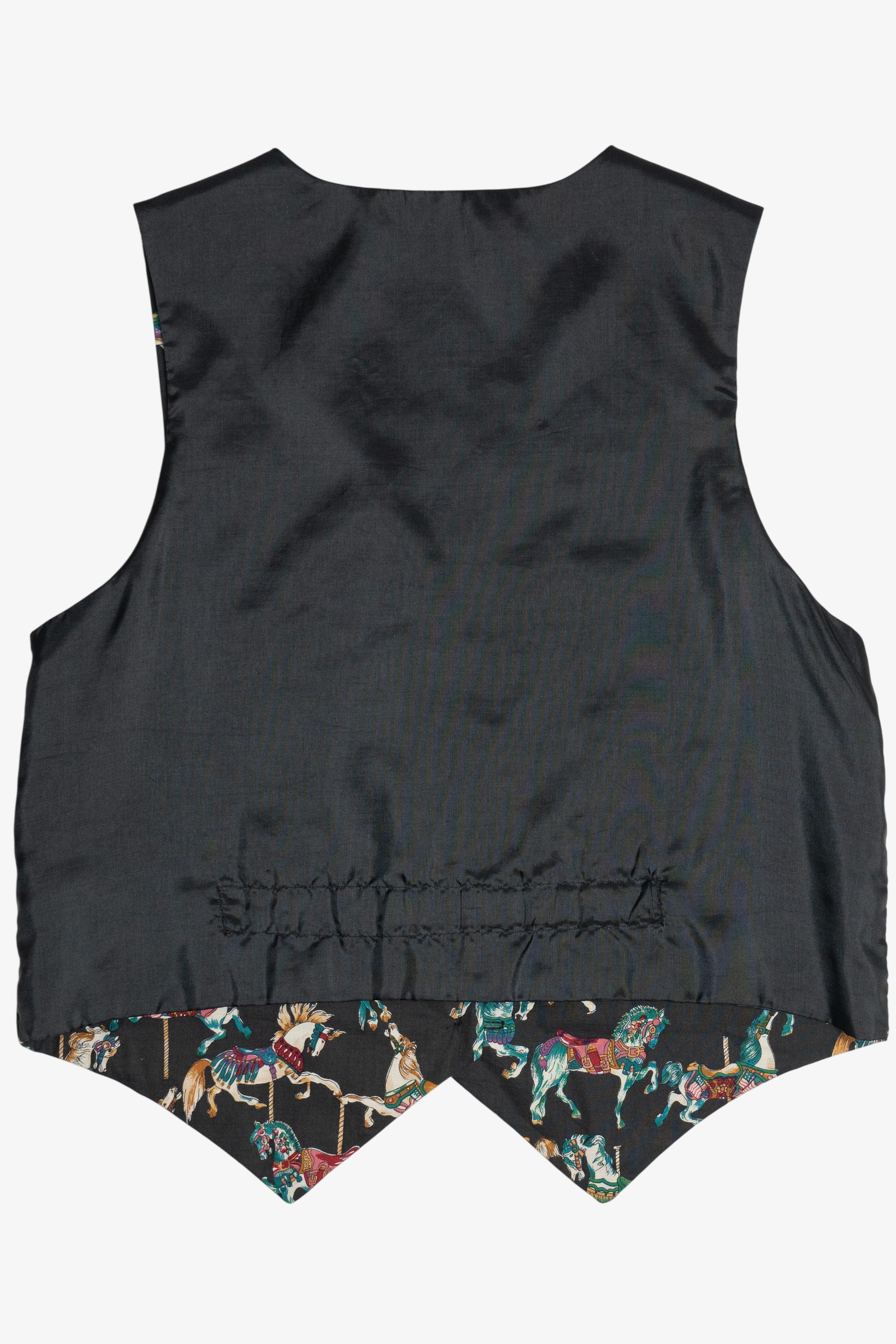 Decorative Carousel Horses Print Vest (1990s)