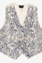 Vintage Light Blue Floral Vest (1990s)