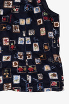 Vintage Navy Blue Talbots Postal Stamps Vest (1990s)
