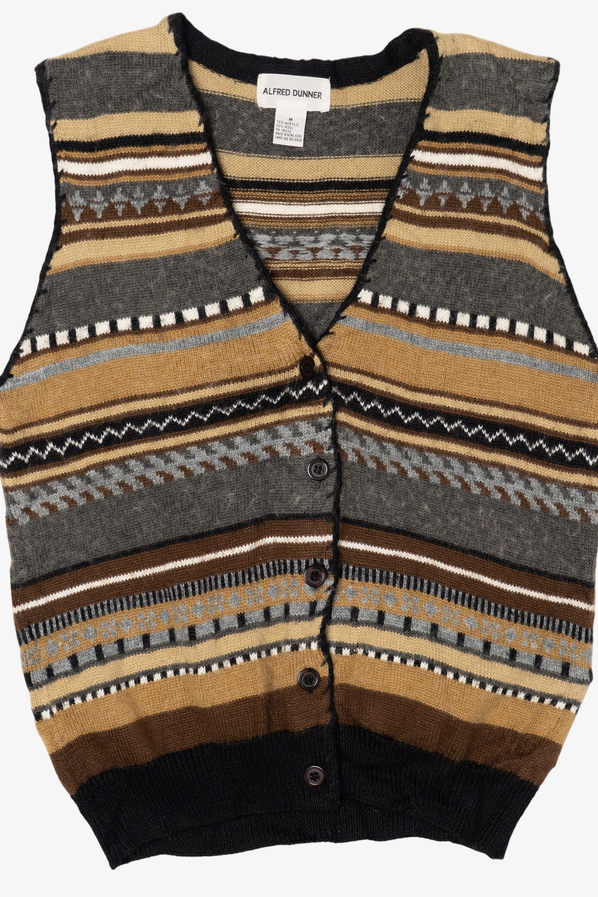 Vintage Brown Geometric Alfred Dunner Vest (1990s)