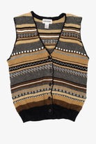 Vintage Brown Geometric Alfred Dunner Vest (1990s)