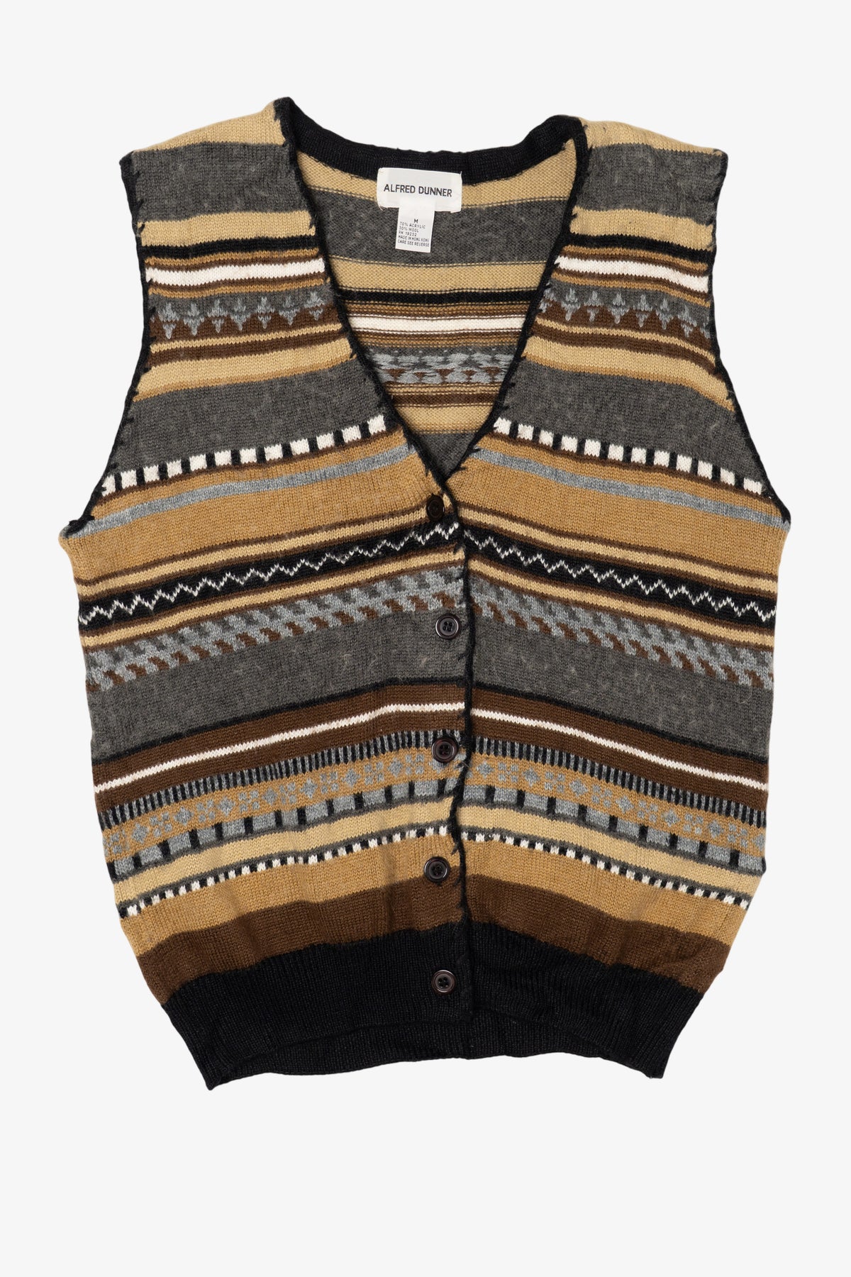 Vintage Brown Geometric Alfred Dunner Vest (1990s)