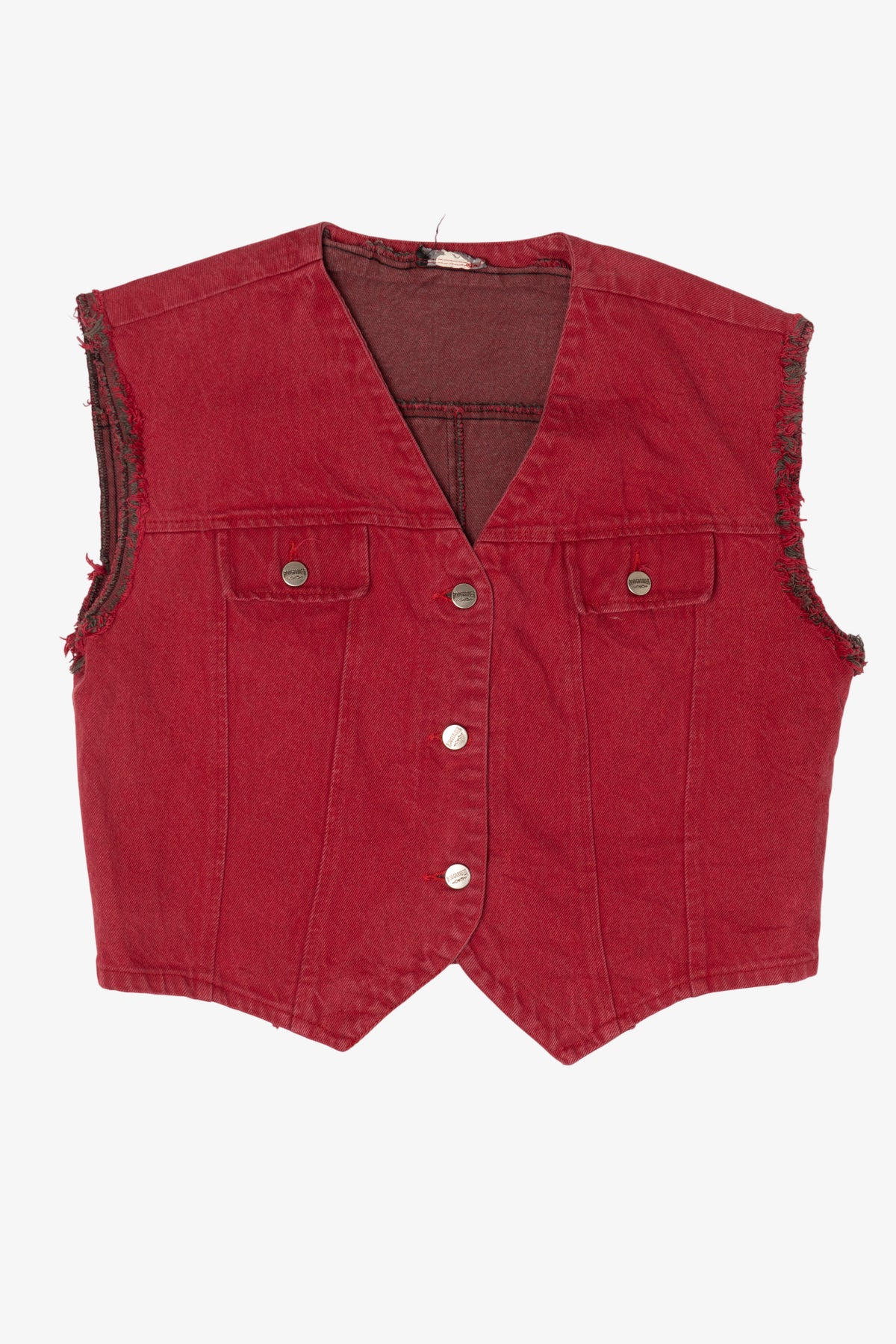 Vintage Red Denim Vest (1990s)