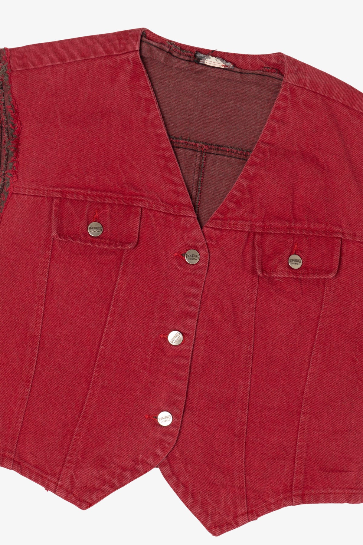 Vintage Red Denim Vest (1990s)