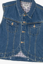 Vintage Miss Juli New York Plaid Lined Denim Vest (1990s)
