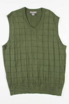 Olive Windowpane Daniel Cremieux Sweater Vest 213