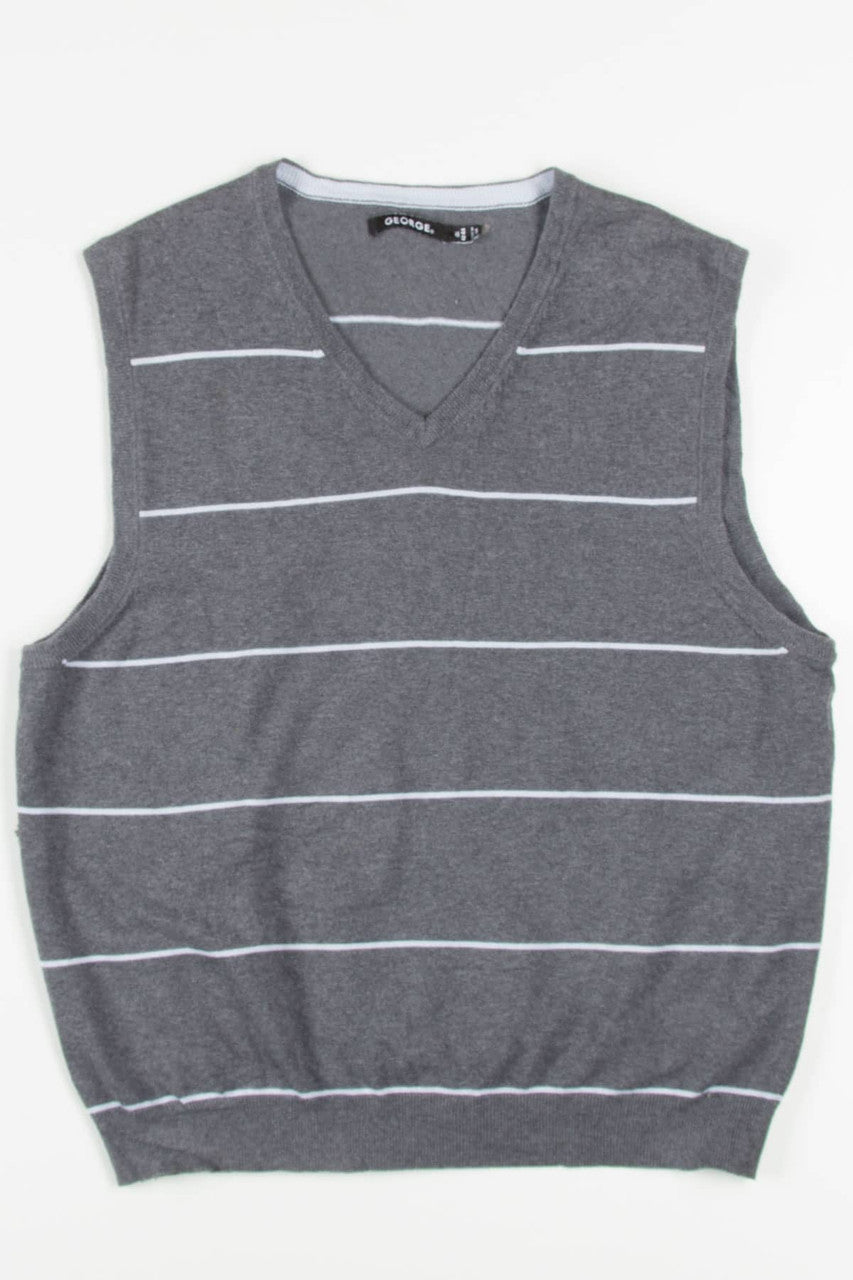 Grey Striped Sweater Vest 218
