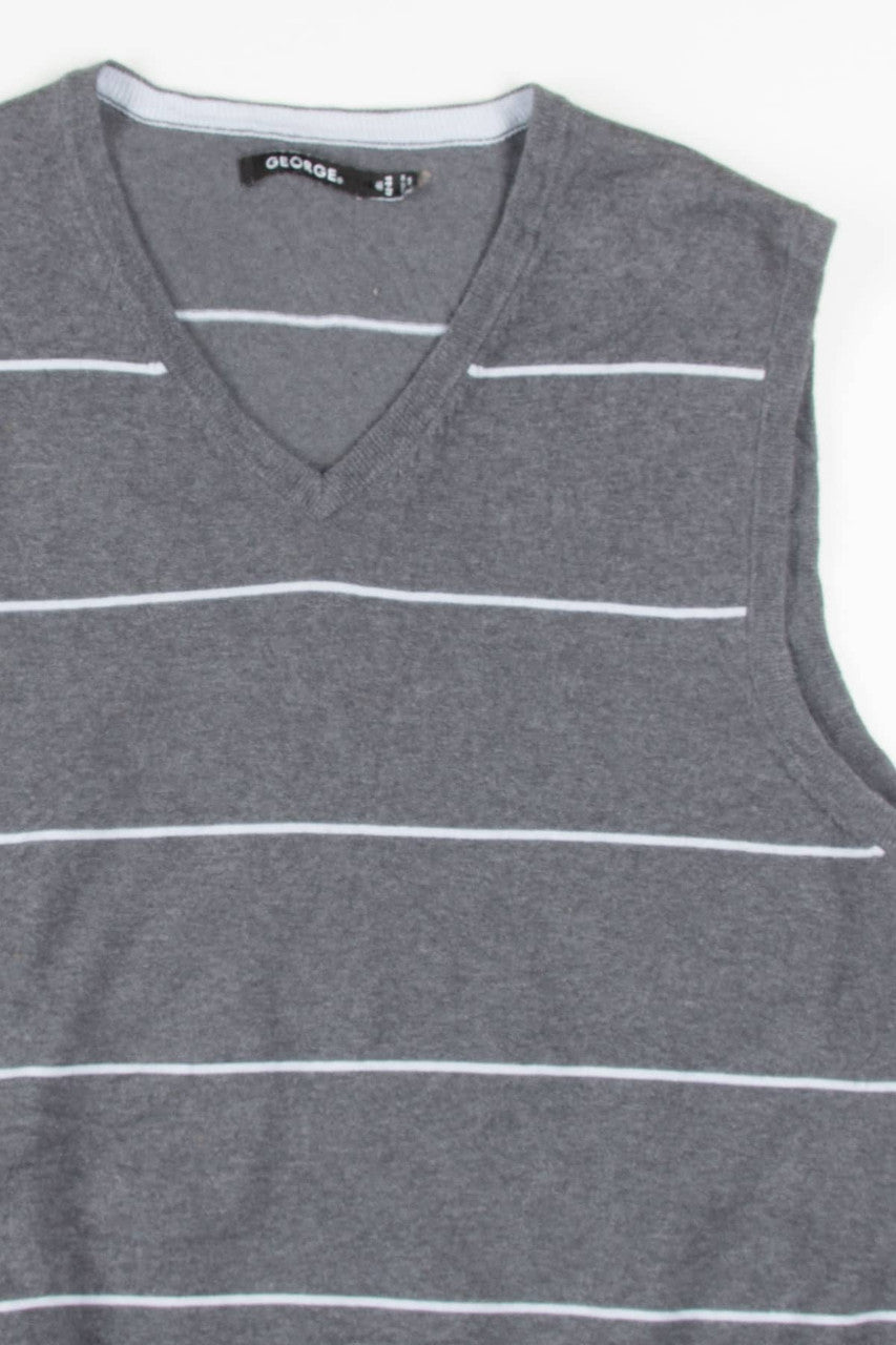 Grey Striped Sweater Vest 218