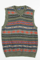 Olive Knit Chaps Sweater Vest 223