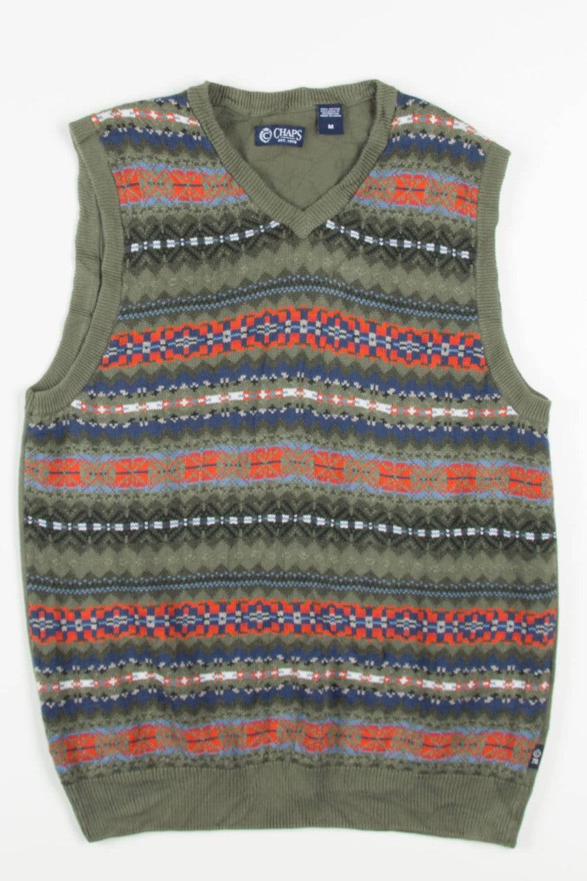 Olive Knit Chaps Sweater Vest 223