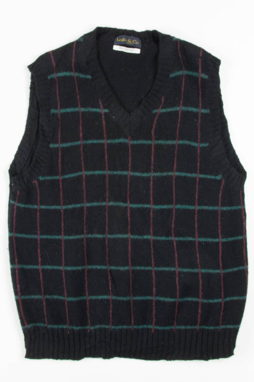 Vintage Windowpane Sweater Vest 224