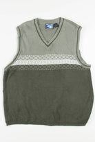 Two Tone Green Sweater Vest 227