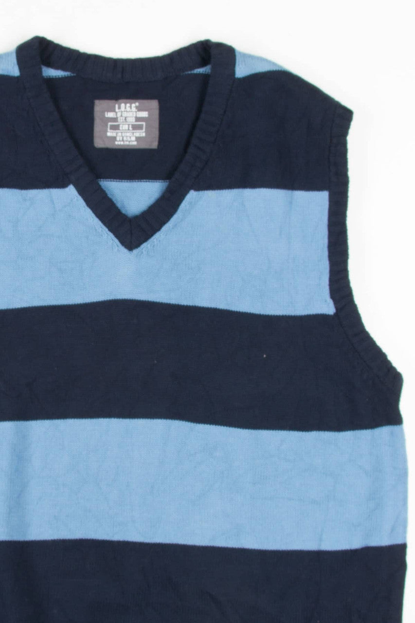 Blue Striped Sweater Vest 238