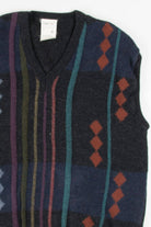 Vintage Diamonds and Stripes Sweater Vest 246