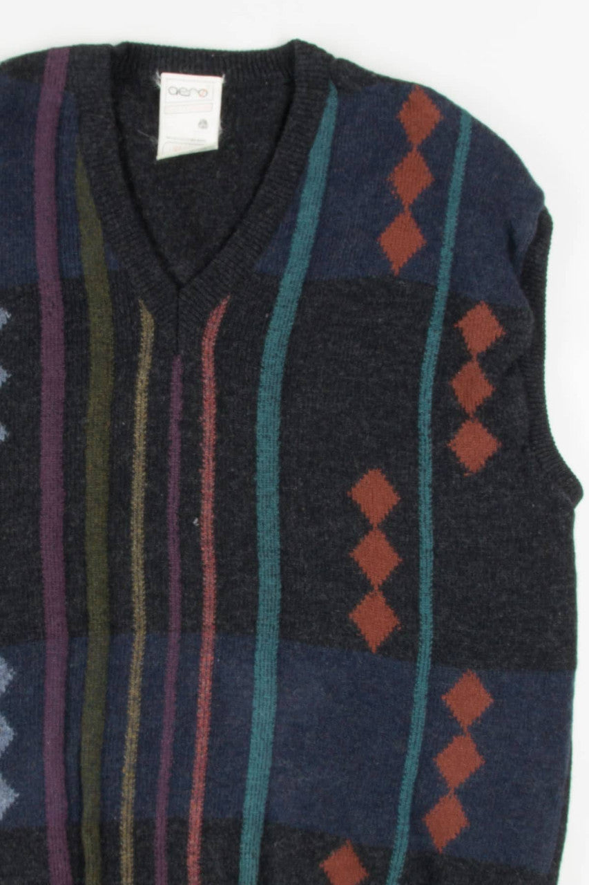 Vintage Diamonds and Stripes Sweater Vest 246
