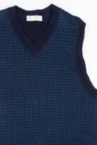 Blue Houndstooth Wool Sweater Vest 249