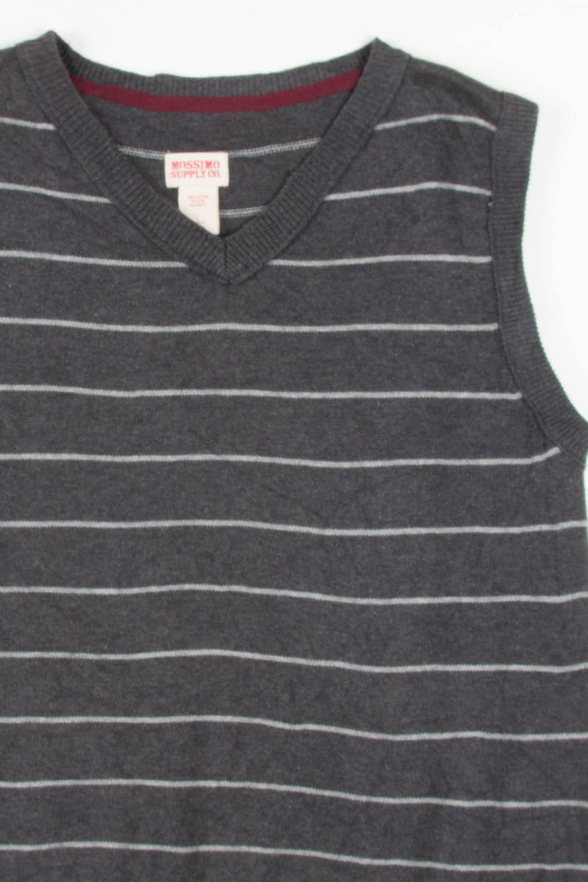 Grey Striped Sweater Vest 253