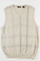 Beige Plaid Van Heusen Sweater Vest 255