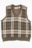 Olive Plaid New River Sweater Vest 260