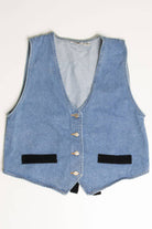 Vintage Velvet Accent Denim Vest 276