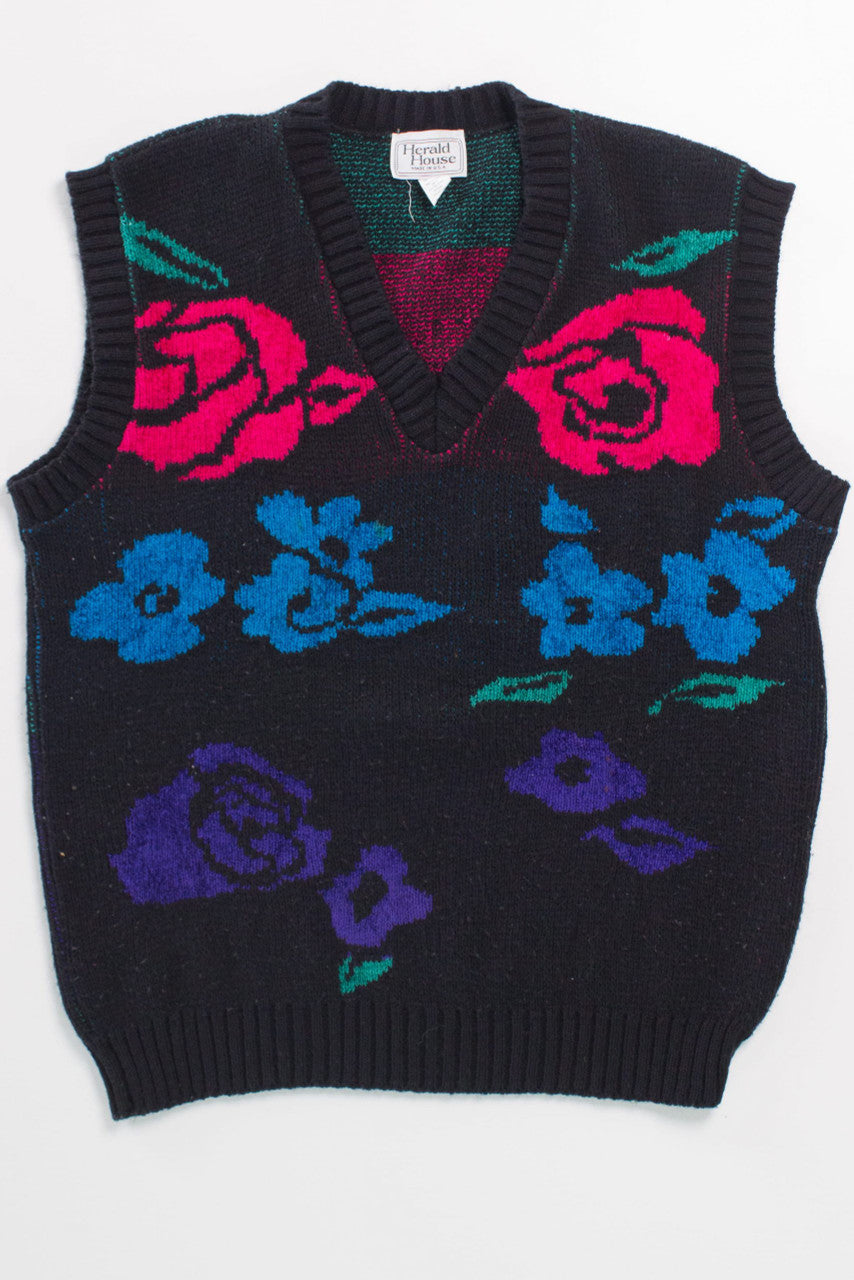 Vintage Floral Sweater Vest