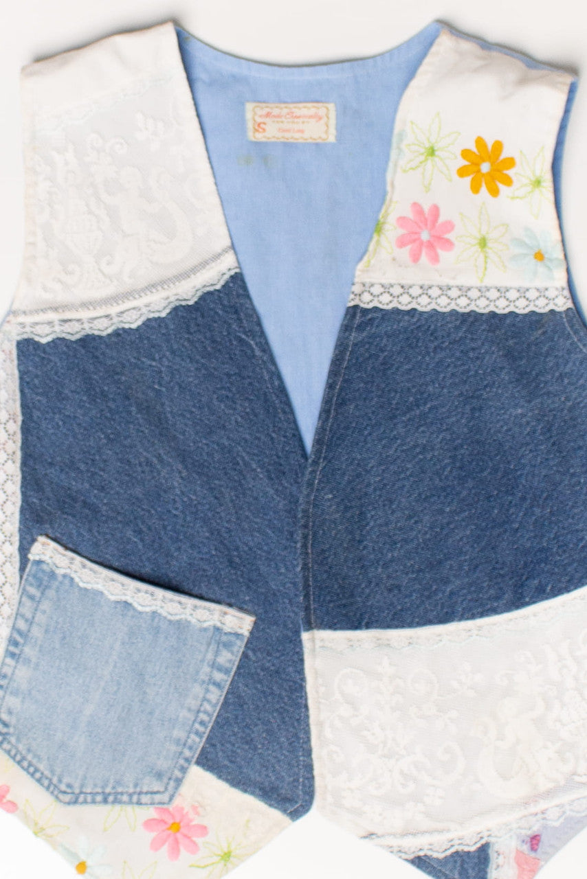Vintage Patchwork Open Front Vest