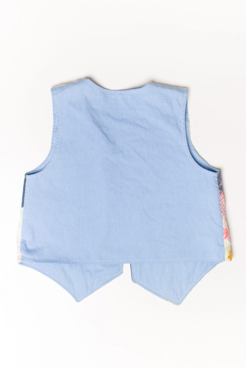Vintage Patchwork Open Front Vest