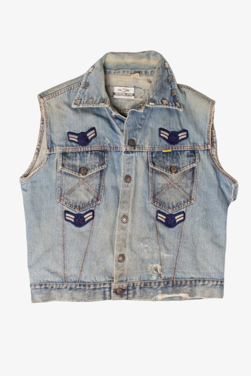 Vintage Big Yank U.S. Air Force Patch Distressed Denim Vest (1960s)