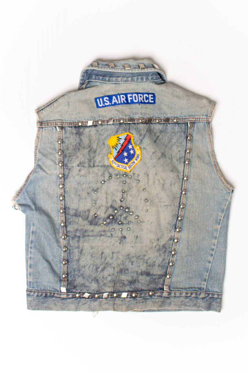 Vintage Big Yank U.S. Air Force Patch Distressed Denim Vest (1960s)
