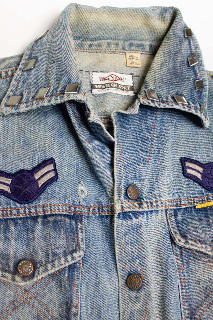 Vintage Big Yank U.S. Air Force Patch Distressed Denim Vest (1960s)