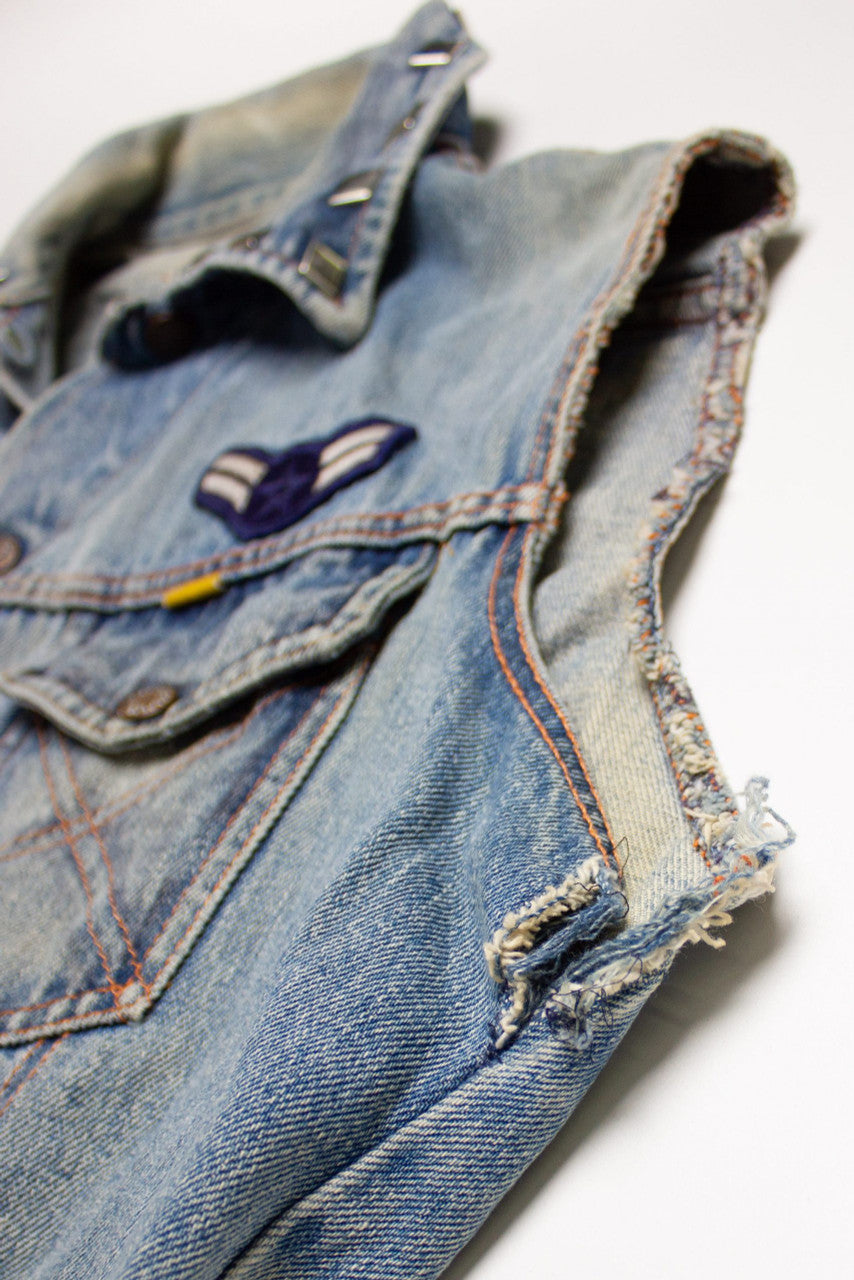 Vintage Big Yank U.S. Air Force Patch Distressed Denim Vest (1960s)